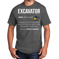 Excavator Construction Work Road Construction (9) Basic T-shirt | Artistshot