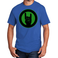 Heavy Metal Satan Horns Ring Black & Green Basic T-shirt | Artistshot