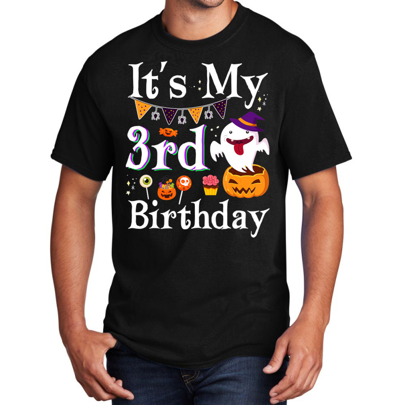 It's My 3rd Birthday Ghost Pumpkin Halloween Costu Basic T-shirt | Artistshot