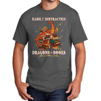 Books Dragon Shirt Easily Distracted By Dragon And Basic T-shirt | Artistshot