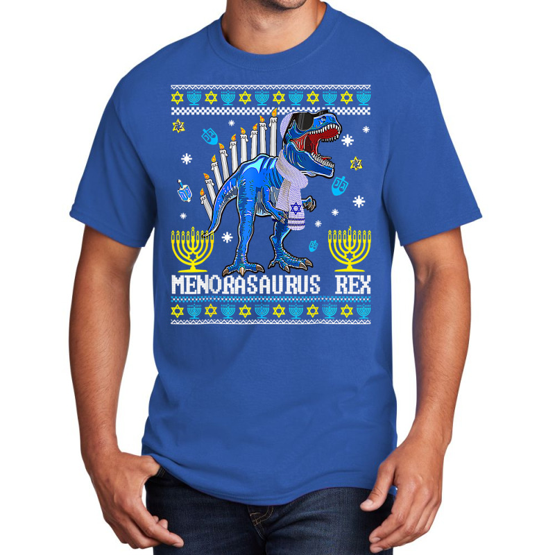 Menorasaurus Rex Hanukkah Chanukkah Menorah Jewish Basic T-shirt | Artistshot