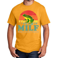 Milf Man I Love Frogs Funny Saying Frog Amphibian Basic T-shirt | Artistshot