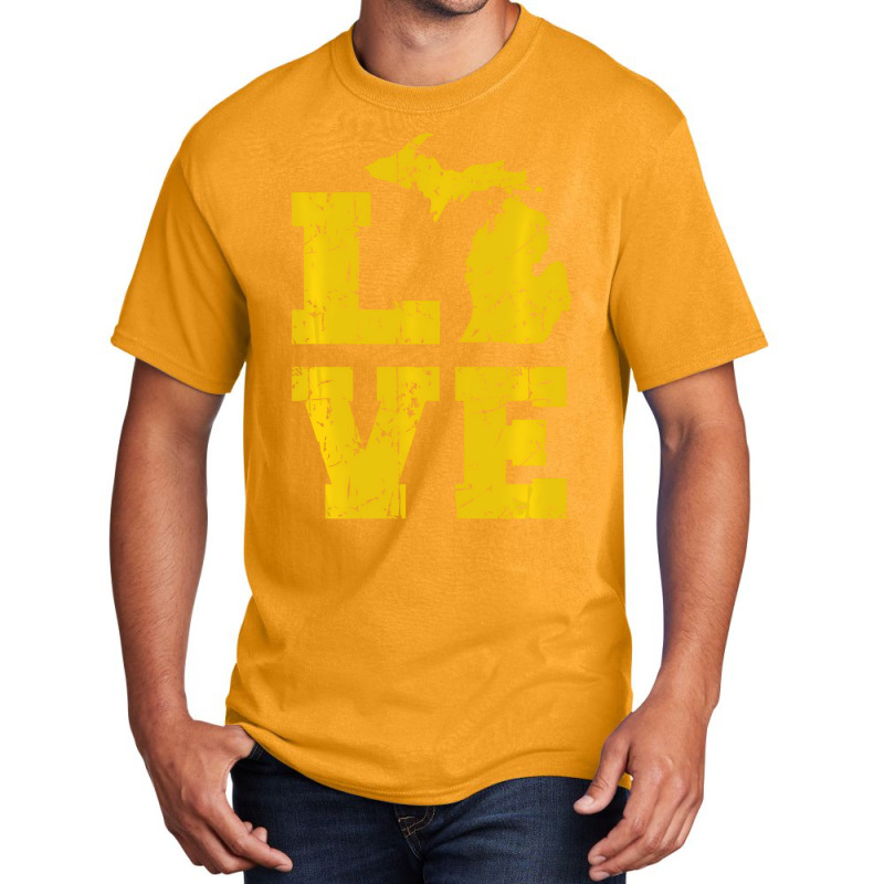 Michigan Love Mi Vintage Sweatshirt Basic T-shirt | Artistshot