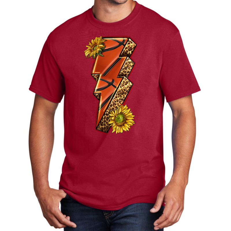 Sport Basketball Lightning Bolt Basic T-shirt by enoddigitalart@gmail.com | Artistshot