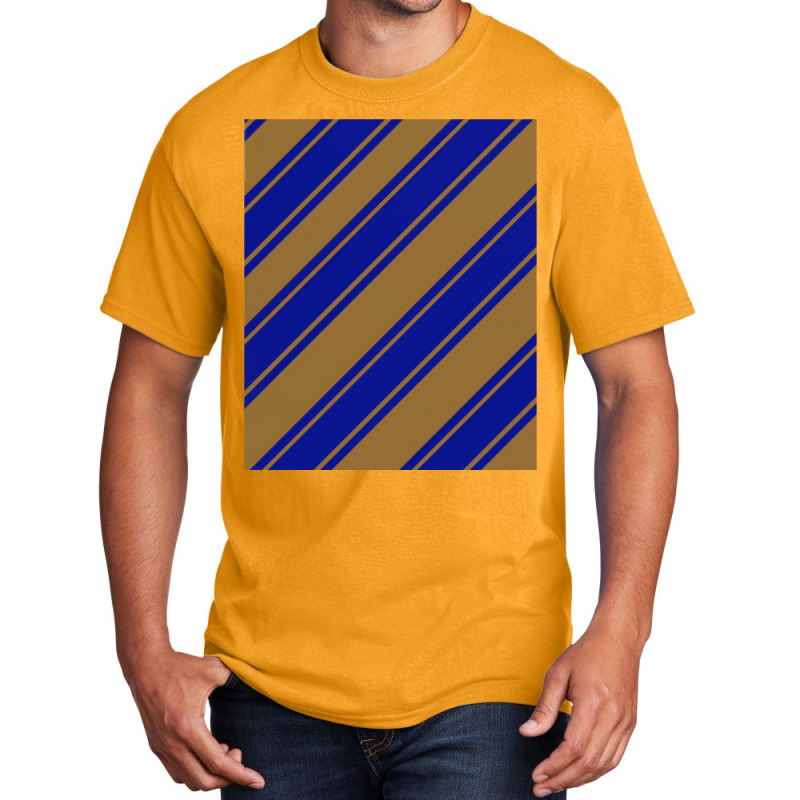 Blue And Grey Stripes 2 Basic T-shirt by murhanixcayak | Artistshot