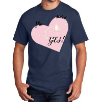 She Said Yes Bridal Heart Boy Basic T-shirt | Artistshot