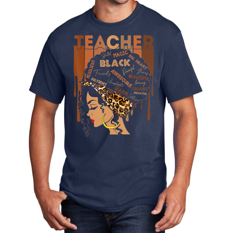 Black Woman Teacher Afro Retro Black History Month Basic T-shirt | Artistshot