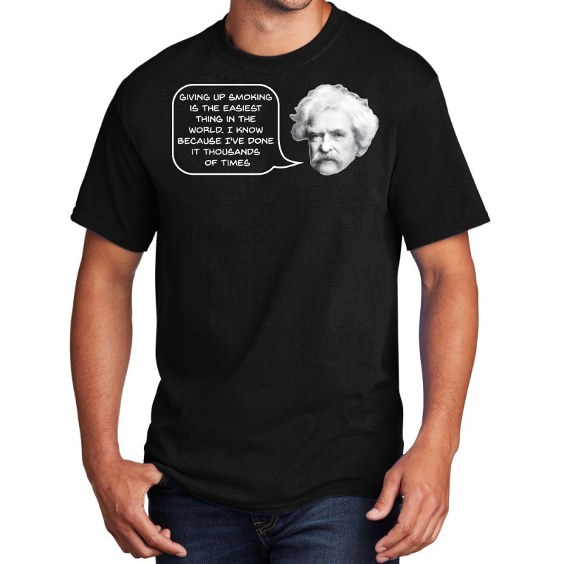 Mark Twain On Smoking 70s Basic T-shirt by alheklupsm | Artistshot