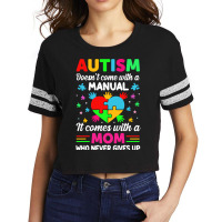 Autism Awareness T  Shirt Autism Doesn't Come With A Manual It Comes W Scorecard Crop Tee | Artistshot