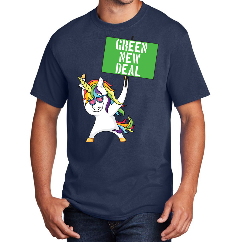 Green New Deal Unicorn Activist Socialist Equity C Basic T-shirt | Artistshot