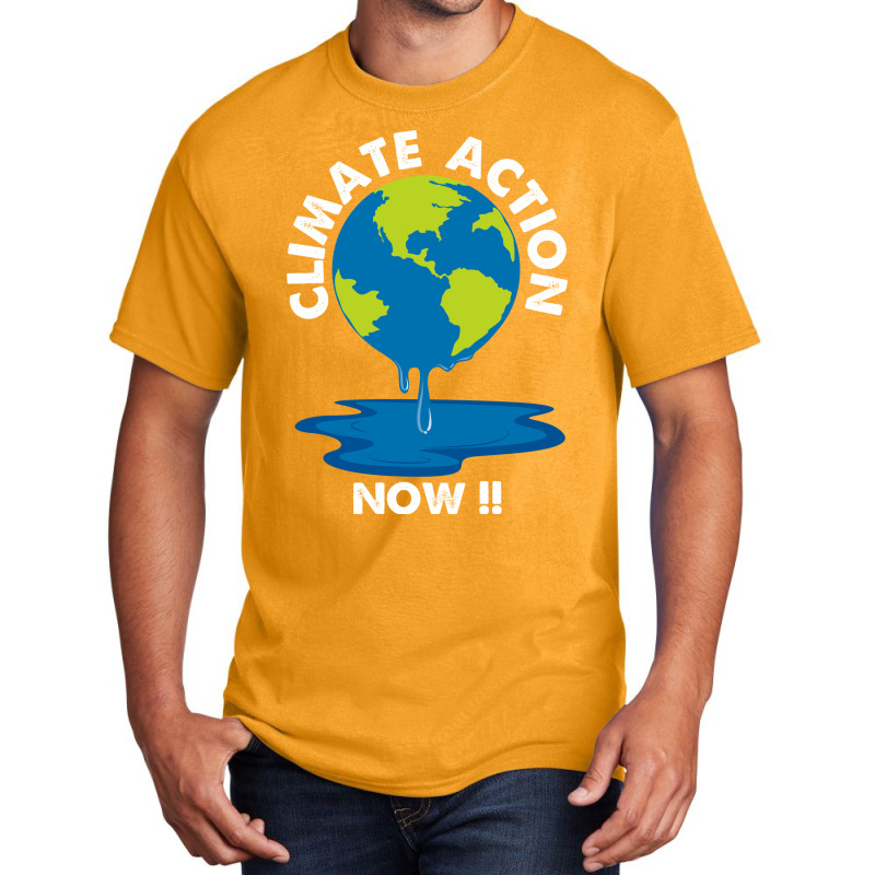 Global Warming Crisis Climate Action Now Retro Basic T-shirt | Artistshot