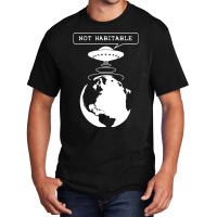 Planet Not Habitable Green Basic T-shirt | Artistshot