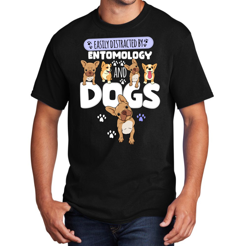 Easily Distracted By Entomology And Dogs Green Basic T-shirt | Artistshot