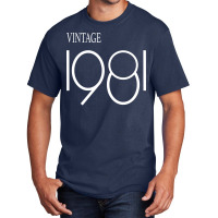 Vintage 1981 Birthday  Trending Basic T-shirt | Artistshot