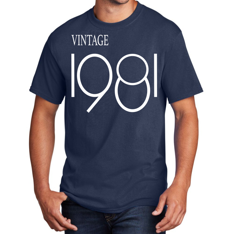 Vintage 1981 Birthday  Trending Basic T-shirt by azawadfedinx | Artistshot