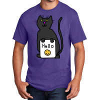 Cute Cat Says Hello Nature Basic T-shirt | Artistshot