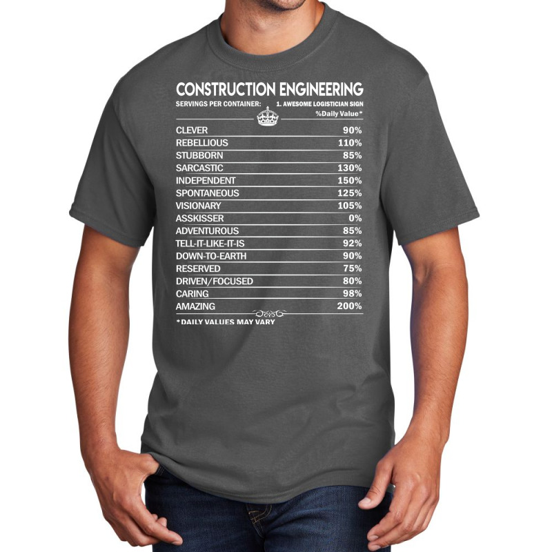 Construction Engineering T  Construction Engineeri Basic T-shirt by hutormbuyie6 | Artistshot