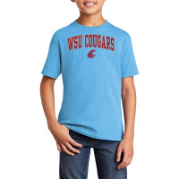 Washington State Cougars Arch Over White Officiall Basic Youth T-shirt | Artistshot