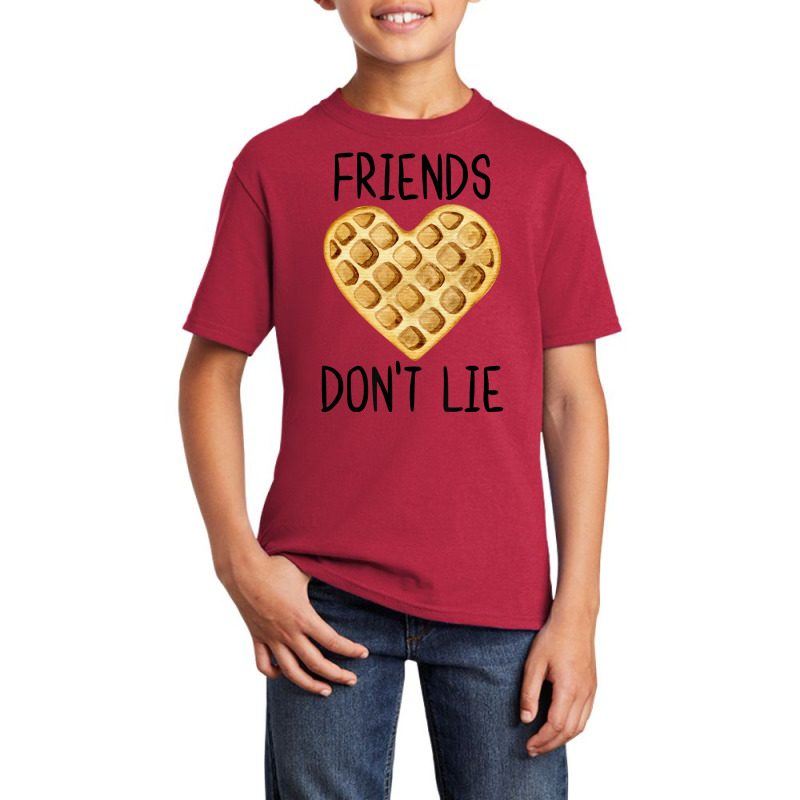 Friends Don't Lie Funny Waffle Heart Love For Best Basic Youth T-shirt by wafaha | Artistshot