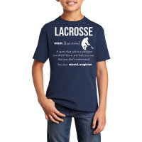 Lacrosse Players Throw Cue Ball Lax Crossstick (16 Basic Youth T-shirt | Artistshot