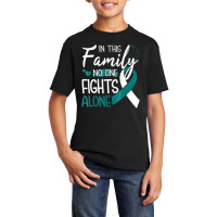 In This Family No One Fights Alone Cervical Cancer Basic Youth T-shirt | Artistshot