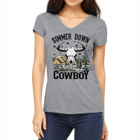 Simmer Down Cowboy Women's V-neck T-shirt | Artistshot