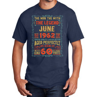 The Man The Myth The Legend 60 Birthday 1962 Blue Basic T-shirt | Artistshot