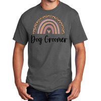 Dog Groomer Minimal Rainbow Design (1) (1) Basic T-shirt | Artistshot