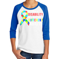 Autism Awareness T  Shirt Autism Is Not A Disability It's A Different Youth 3/4 Sleeve | Artistshot