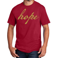 Gold Christmas Hope Minimal Typography Funny Basic T-shirt | Artistshot