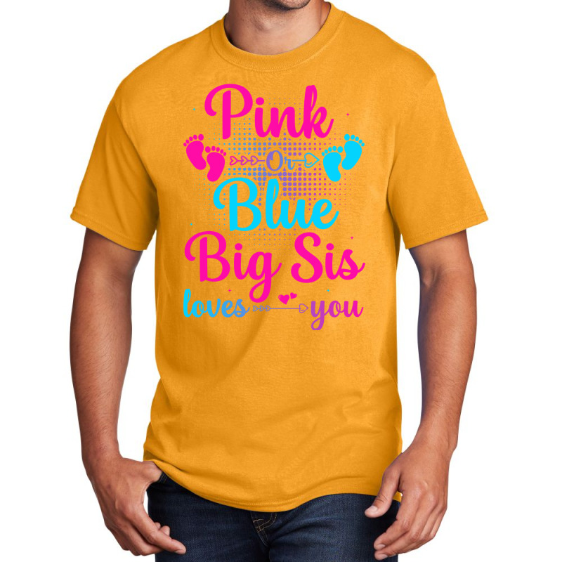 Pink Or Blue Auntie Loves You Gender Reveal Family Basic T-shirt | Artistshot