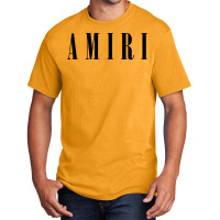 Amiri Black Font Basic T-shirt | Artistshot