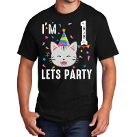 Lets Party 1st Birthday With Domestic Shorthair Cu Basic T-shirt | Artistshot