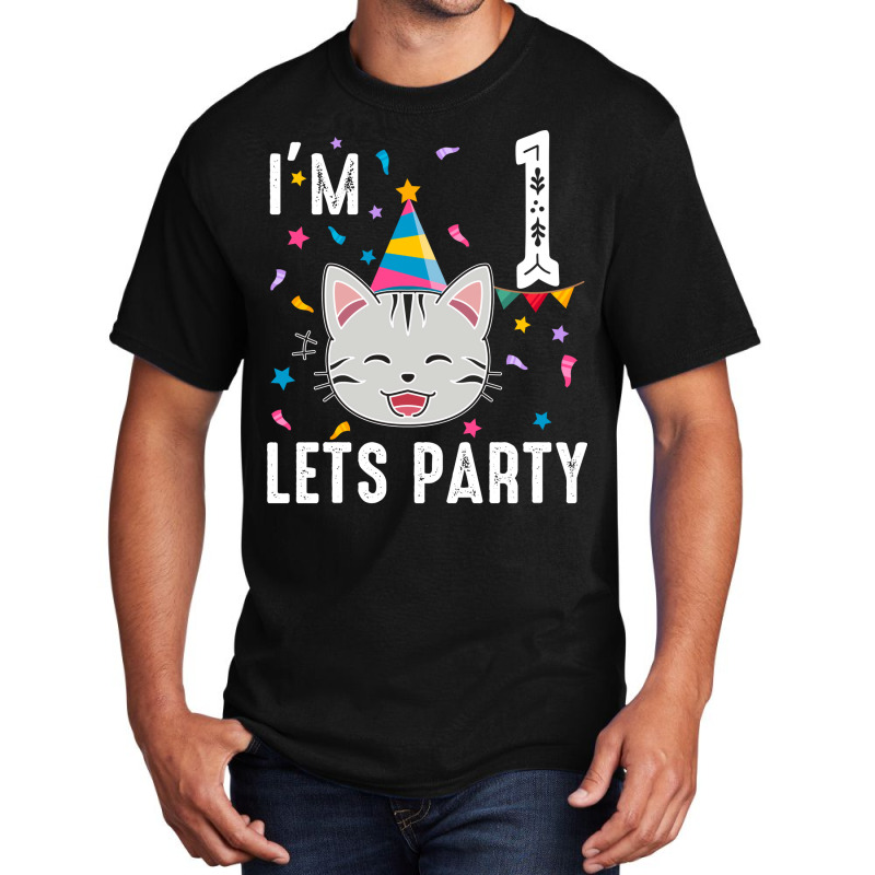 Lets Party 1st Birthday With Domestic Shorthair Cu Basic T-shirt | Artistshot