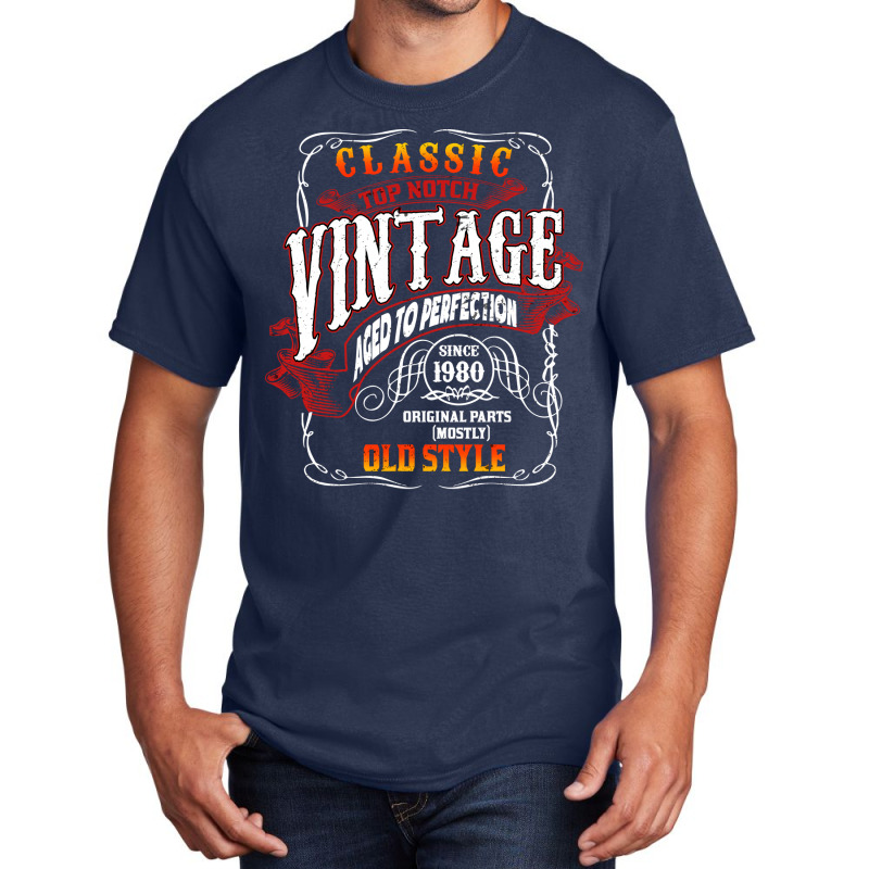 Vintage Birthday 1980 Aged To Perfection 1980 Birt Basic T-shirt | Artistshot