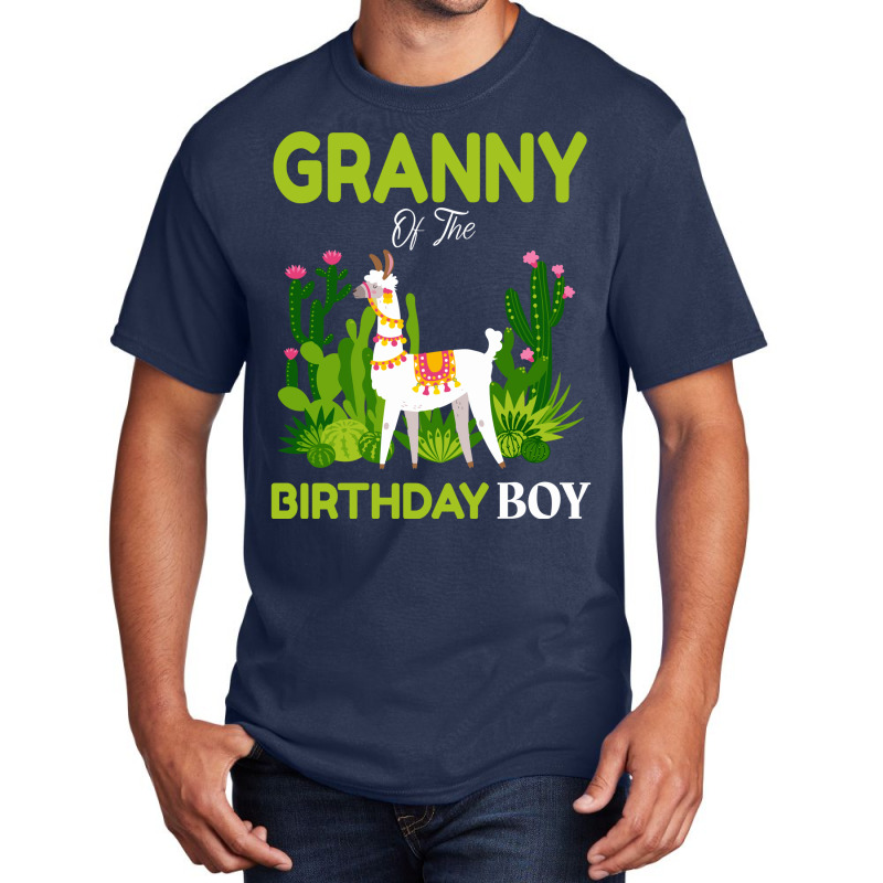 Cute Llamas Granny Of The Birthday Boy Girl Basic T-shirt by knapetolamj | Artistshot