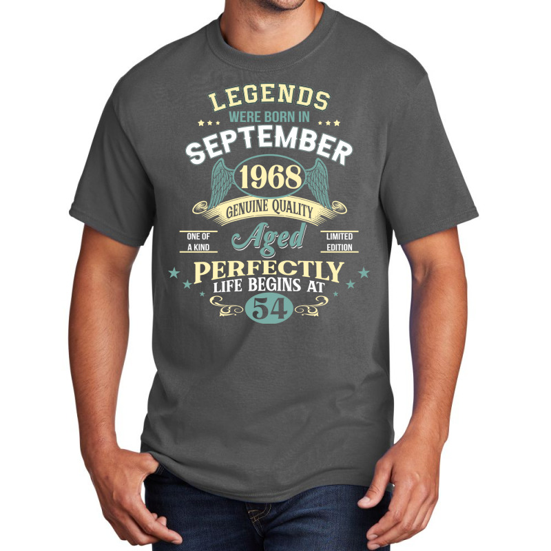 54th Birthday Decoration Legends Were Born In Sept Basic T-shirt | Artistshot