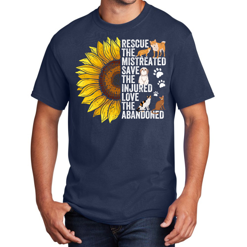 Dog Rescue Sunflower Rescue The Mistreated Nostalg Basic T-shirt | Artistshot