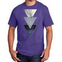 Navy And Gold 3 Triangles Basic T-shirt | Artistshot