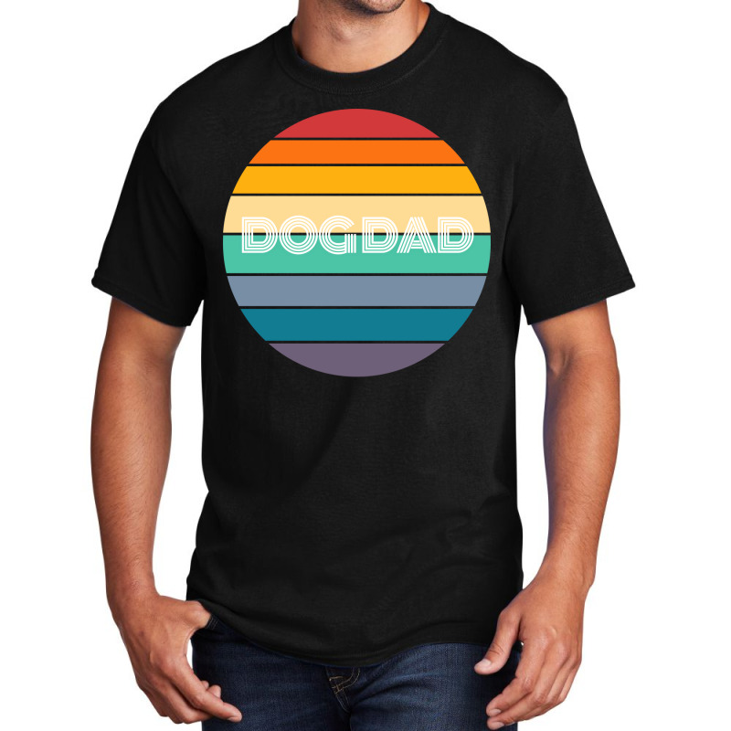 Rainbow Dog Dad Retro Vintage Love Basic T-shirt by azenirlongua | Artistshot