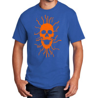 Cyber Skull Orange Basic T-shirt | Artistshot