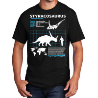 Styracosaurus Fact Sheet Retro Basic T-shirt | Artistshot