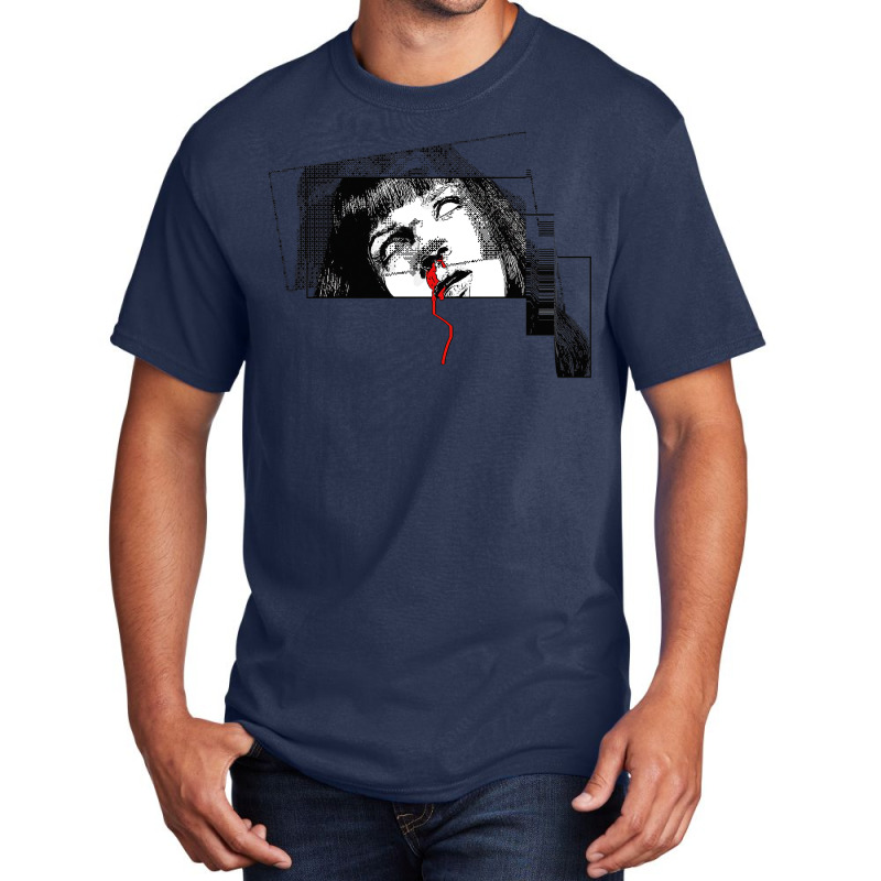 Mia Wallace Glitch Art ∆∆∆ Aesthetic Graphic Basic T-shirt | Artistshot