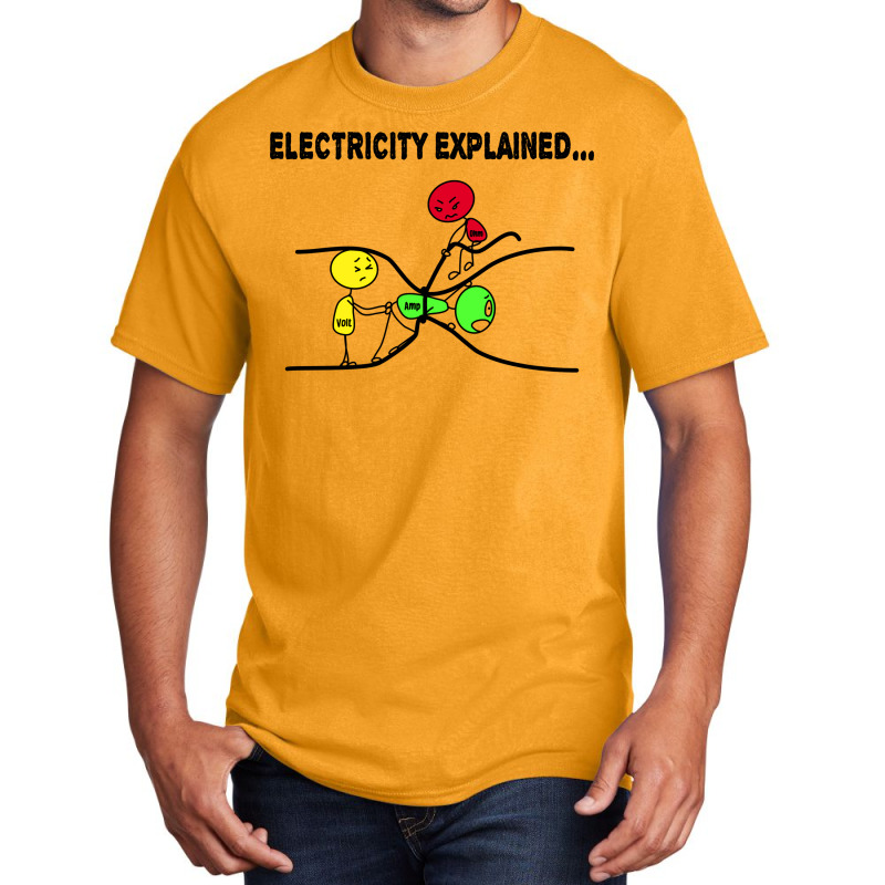 Electrician Joke Cute Gift Electricity Science Ner Basic T-shirt by arieanlacotel | Artistshot