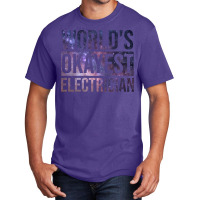 Electrician Girl Blue Basic T-shirt | Artistshot