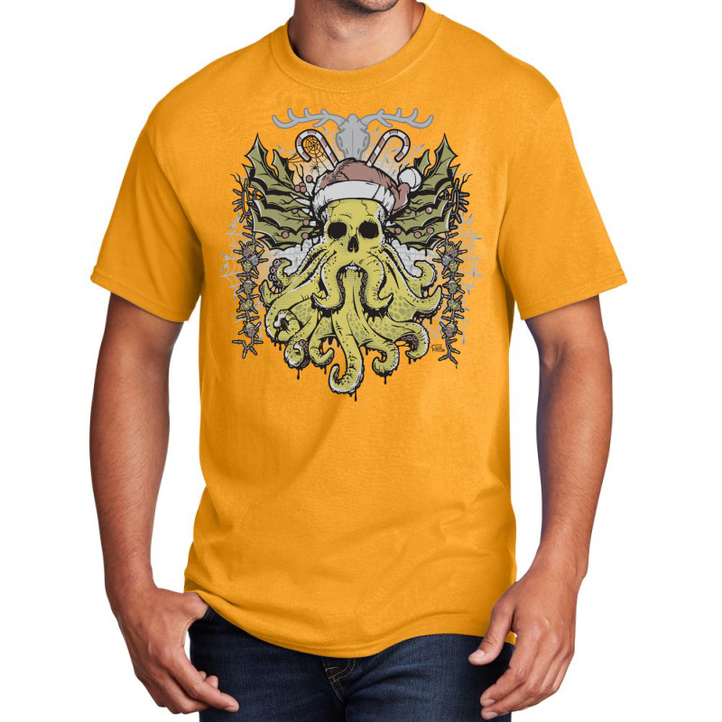 Merry Cthulhumas! Basic T-shirt by cevassanadel | Artistshot