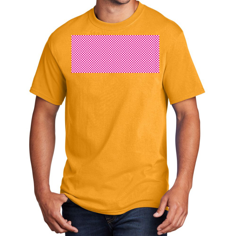 Pink Check Small Squares Pattern Basic T-shirt by American choice | Artistshot