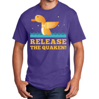 Quack Release The Quaken Blau Basic T-shirt | Artistshot