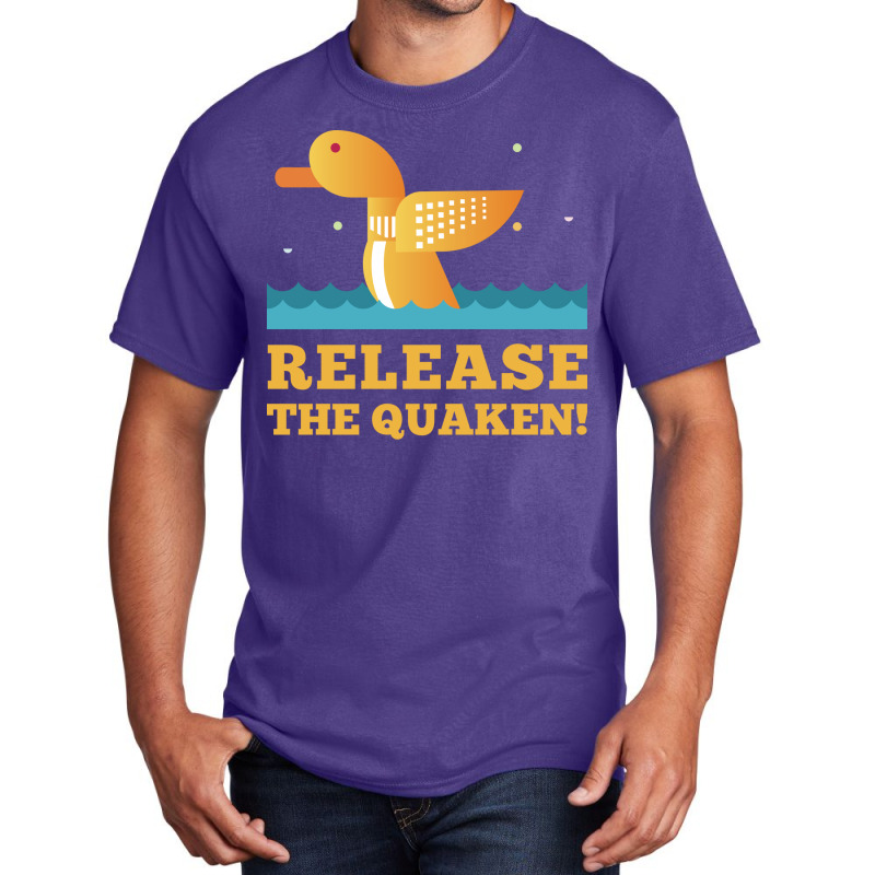 Quack Release The Quaken Blau Basic T-shirt by atitikanokok | Artistshot