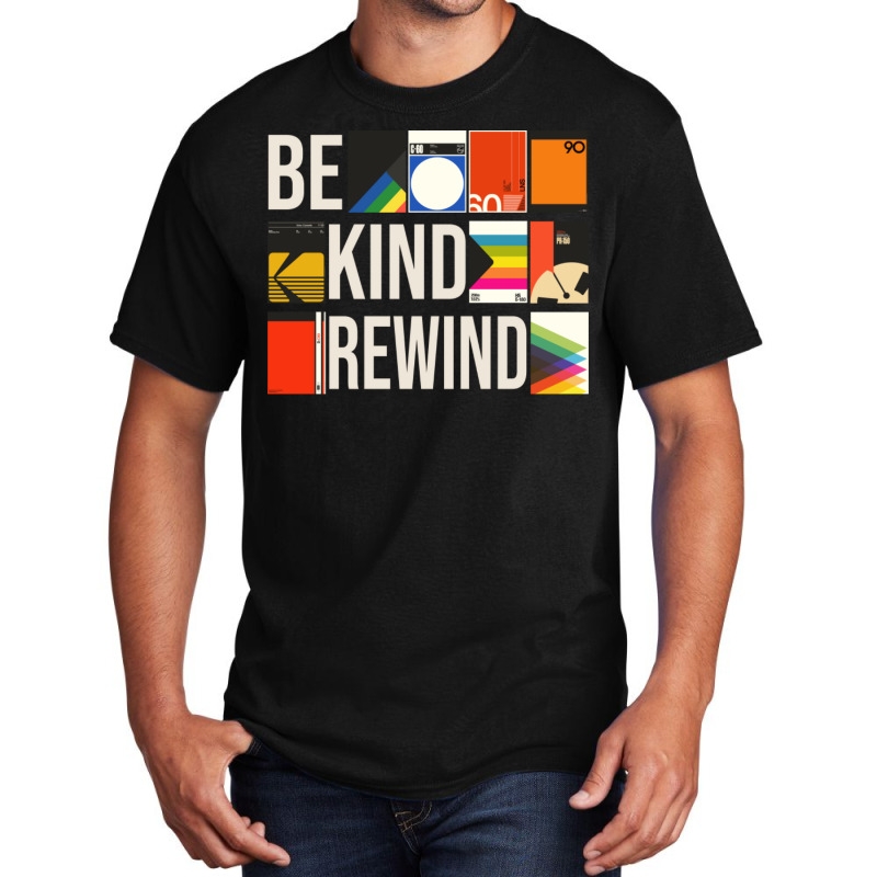 Be Kind Rewind  Vhs 80s Nostalgia Dark Theme Basic T-shirt by xaqaniportv | Artistshot